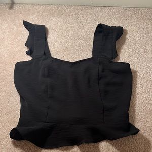 Ruffle strap crop top